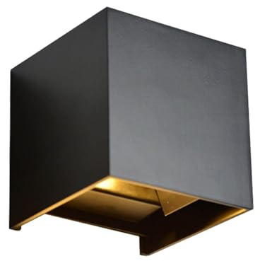 Gsycle LED-Quadrat-Up- Und Down-Licht, Up- Und Down-Wandleuchten Für Den Außenbereich, Festverdrahtete Quadratische Moderne Wandleuchte aus Aluminium Für Zuhause