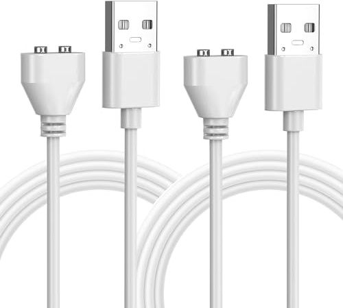 Magnetisches Ladegerät für Massagegerät, 2 Stück, magnetisches USB-DC-Ladekabel, 2-poliges Ersatz-Ladekabel für kabelloses Massagegerät, elektrische Zahnbürste, Smartwatch (9 mm)