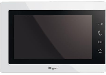LEGRAND, EASYKIT Essential Video-Innenstelle, 7-Hochglanz-Farbmonitor, Sensortasten, individuelle Einstellung von: Helligkeit, Lautstärke, Farbanzeige und Mikrofon, Farbe: Weiß, 363225