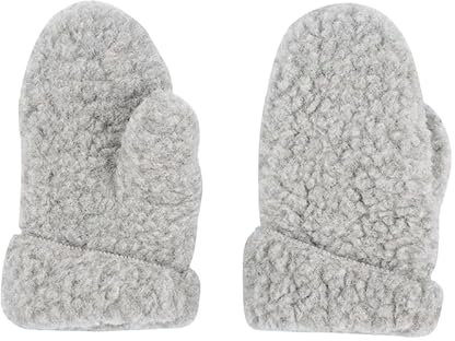 THE COZY SHEEP Hellgraue Fäustlinge aus 100% Lammwolle | Fausthandschuhe Damen Warm | Merino-Handschuhe & Wollfäustlinge Damen und Herren | Weiche Merinowolle Handschuhe Grau | Mittens Men & Women