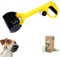 Hunde- und Welpenkotschaufel, groß, Gelb / Schwarz, mit Beutelbefestigung und 5-teiliger Kotbeutelrolle, unverzichtbares Haustierzubehör für große Hunde und Welpen, ideal für die Gartenreinigung