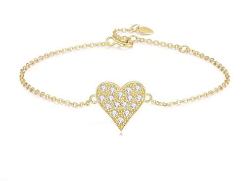 GAVU Armband Damen Silber 925, Herz Armband Damen Geschenk für Freundin, Armband Damen Gold