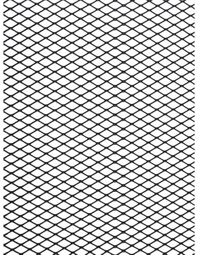 TUNING GURU Griglia Auto Nera in Alluminio Anodizzato | Maglia Fine 10x6mm | 120x20cm | Facile da Tagliare e Personalizzare