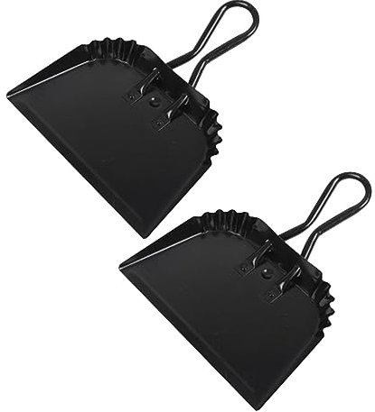 Luejnbogty 2Pack 12 Pulgadas Negro Pala de Polvo para Uso en Interior, Exterior, Cerca de la Chimenea, en un entorno industrial o comercial.
