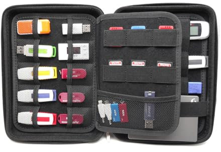 ZONADAH USB Memory Stick Organiser Bag Large Capacity Thumb Flash Pen Drive Storage Organizer Holder for USB Sticks SD Memory Card Case Accessories