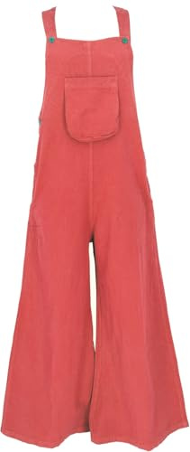 Latzhose mit weiten Hosenbeinen, Ethno Style, Boho Schlaghose - orange / / Variante: Größe: S