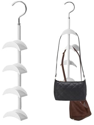 Handtaschen Aufbewahrung,Handtaschenhalter für Garderobe und Kleiderschrank,Taschen Haken Schrank Handtaschen Aufbewahrung, ufhängung Taschen Aufbewahrung mit 360 Grad Drehbar für Krawatten, Schals