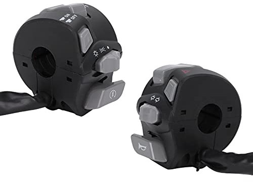 Interruttore a Pulsante per Bicicletta, Interruttore Manubrio Impermeabile per ATV per Moto (luce bianca)