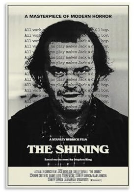 The Shining (1980) Horror-Film-Poster, Wanddekoration für Schlafzimmer, Leinwand, Gemälde, Badezimmer, Kunst, Wanddekoration, 20 x 30 cm