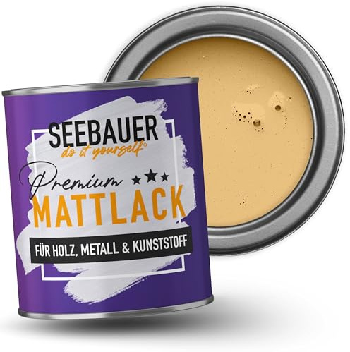 SEEBAUER diy Mattlack Orange 375ml für Innen & Außen (No. 517 Tropical Taste) Möbelfarbe ohne Schleifen - Hybrid-Lack für Holz, Metall, Kunststoff - Holzlack, Möbellack hohe Deckkraft