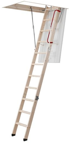 DOLLE Bodentreppe wärmegedämmt 140 x 70 cm 3-teiliges Leiternteil Lichte Raumhöhe bis 280 cm U-Wert 0,64