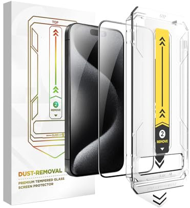 Uorker 2 Pack 9H Tempered Glass Screen Protector for iPhone 16 Pro Max, [Tempered Glass with Installation Kit] [Anti-Scratch] [No Dust] Full Coverage Screen Protector for iPhone 16 Pro Max (6.9 inch)