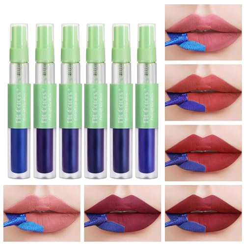 Holzsammlung 6 Colores Tinte para Labios Despegable, Lápiz Labial con Acabado Mate y Alta Pigmentación, Peel Off Lip Gloss Tinte Labial de Larga Duración, Resistente Agua y Transferencia