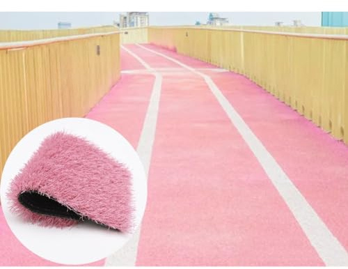 Césped artificial rosa realista para mascotas y jardín, autodrenante, para paisajes de aspecto natural