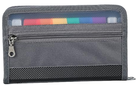 Fächermappe für A5, Fächermappe Datei Organizer mit Reißverschluss, Ordnungsmappe mit 13 Fächern, Dokumentenmappe für Schecks, Rechnungen, Quittungen, Tickets (28x16cm)