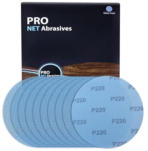 SPEEDWOX Mesh abrasif 9 pouces ponceuse de cloisons sèches papier de verre 220 grain 10pcs disque de ponçage de cloisons sèches à crochet et à boucle sans poussière disques de ponçage d’oxyde