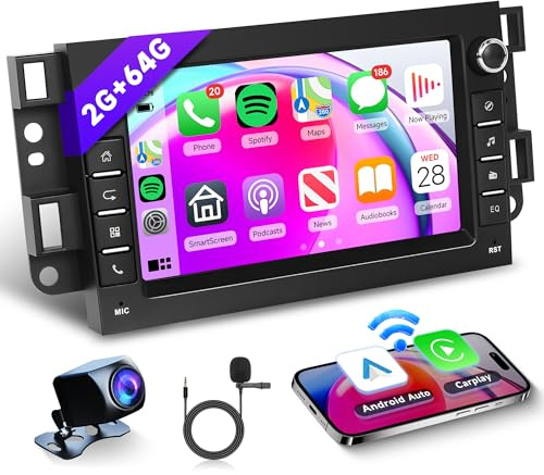 2G+64G Android 15 Autoradio für Chevrolet Aveo Captiva Epica Holden Daewoo Pontiac Wireless Carplay Android Auto, 7 Zoll Touchscreen Radio mit GPS Navi WiFi Bluetooth FM/RDS/EQ/USB Rückfahrkamera