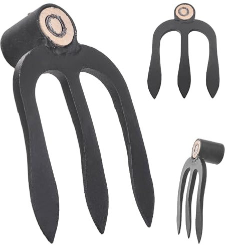 KADAX Kartoffelhacke mit 3 Zinken, Gartenhacke aus geschmiedetem Stahl, Dunghacke für Gartenarbeit, Gartenwerkzeug, Hacke für Garten (ohne Stiel)