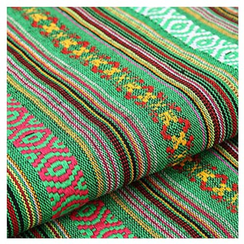 BrightGlow Baumwolle Stoff zum Nähen Ethnisches Muster Baumwollstoff Boho-Stoff Meterware Exotische Blumen Stoff Baumwoll-Leinenstoff Bunter Retro-Dekostoff Zum Nähen Kostümstoff 7# 300 X 150CM