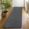 SHACOS Kurzflor Teppich Läufer rutschfest 60x180 cm Flurläufer Modern Teppichläufer Flur Weich Küchenteppich, Teppich Läufer für Flur, Küche, Eingang, Wohnzimmer, Schwarz Grau