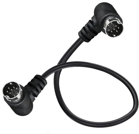 PIIHUSW Cavo audio mini DIN a 8 pin, mini DIN ad angolo retto a 90 gradi, da maschio a maschio, per doppio lettore CD DJ, macchine musicali elettroniche, strumenti (50 cm)