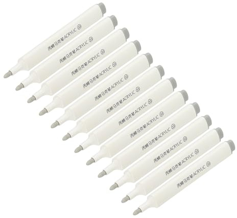 PATIKIL Rotuladores De Pintura Acrílica 12Pcs Punta Gruesa A Base De Agua Impermeable Para Pintura En Rocas Madera Manualidades Vidrio Cerámica Lienzo Gris Claro