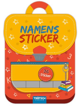 TRÖTSCH - Buch- und Heftsticker in Schulranzen-Form | Schuletiketten Aufkleber Heftaufkleber Namensetiketten | Ab 5 Jahren