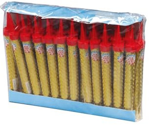 Fiaccole Candele Magiche Magic Flambé Oro, Fuochi d'Artificio F1, 12 cm, Confezione da 24-48-72-96 Pezzi
