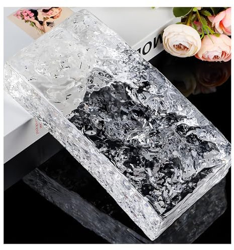 Brique de verre de processus, Brique de verre transparente en cristal, isolation phonique et thermique, plusieurs tailles disponibles(200x50x20mm)