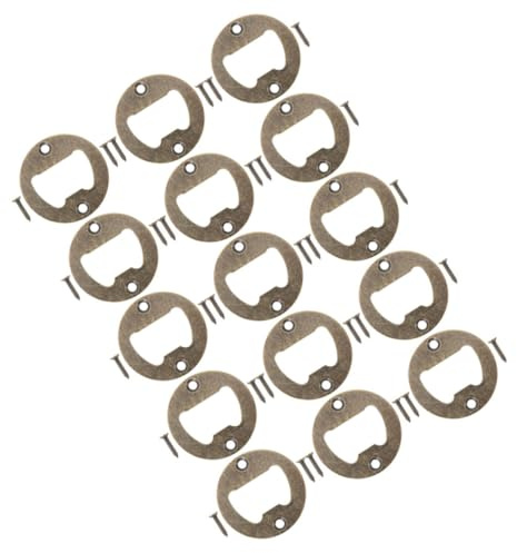FIXOSHEE 15Pcs Metal Opener Accessories DIY Kit Round Iron Inserts for Home Wine and Beer Caps with Screws Compact and Easy to Store
