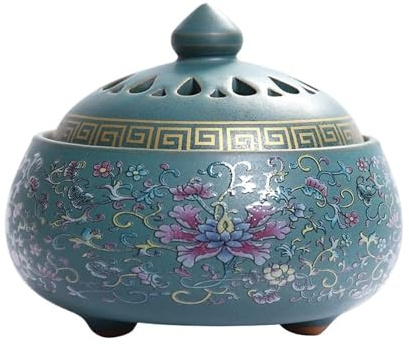 YAOHY Zwiebel Aufbewahrung Mit Großem Fassungsvermögen Für Die Arbeitsplatte Küchen-Kartoffel Aufbewahrungsbox Emaille-Gemusterte Zwiebeltopf Keramik Belüftete(GrüN)