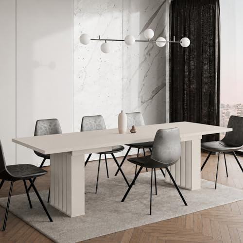 Home Collective Esstisch ausziehbar Tisch Küchentisch Esszimmertisch Ausziehtisch | erweiterbar bis 240 cm | modern Esszimmer Küche Wohnzimmer Möbel | 160-240x80x75 cm | Kaschmir