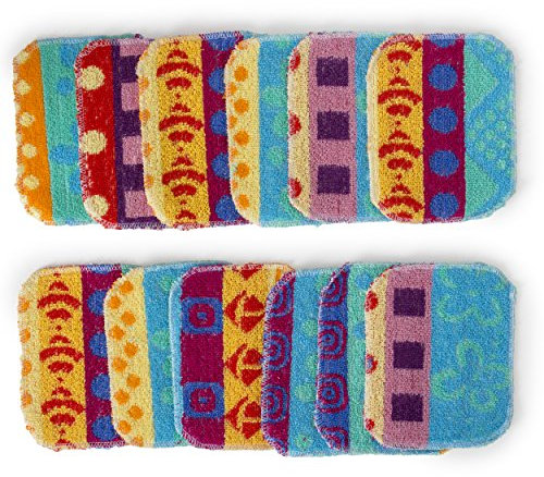 Premium papel cocina Dish Wash Scrubs – Esponja Almohadillas Scour hecho de 100% orgánico Natural fibras W/no tóxico Coat – Ruedas de superficie – 5 x 6 – Ideal para cocina, baño de limpieza