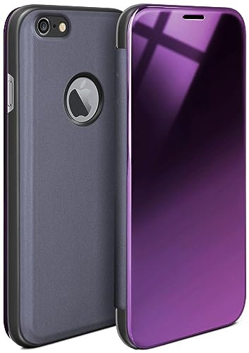 moex Void Case für iPhone 6s / iPhone 6 Hülle in Hochglanz Optik, Clear View Cover Spiegelhülle, Flip Case 360 Grad Schutzhülle mit Spiegel, Rundumschutz Handyhülle, Blau
