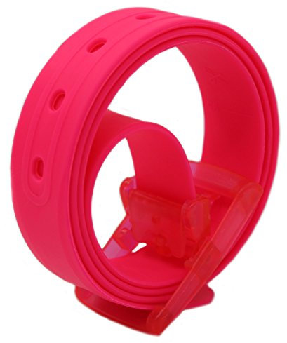 MEISHINE® 115 * 3.5cm Unisex Candy Colour Gürtel aus Silikon Perfect Für Damen/Herren (Rosa)