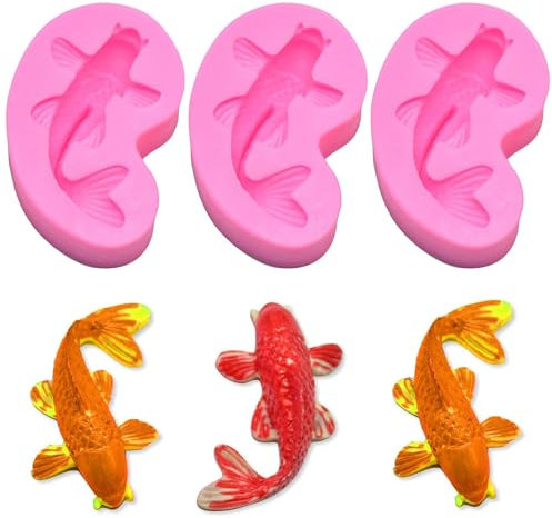 Petite taille koï Fondant Moule (6,3 x 3,6 cm)-Moldfun Carpe Poisson Sucre Craft Moule en silicone pour décoration de gâteaux/cupcakes, pâte à, argile polymère