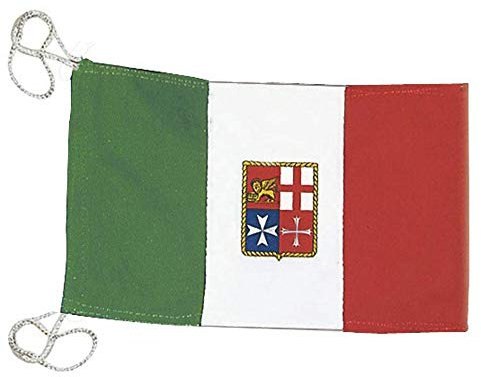 BTK Bandiera Mercantile Navale Italiana per Barca Nautica Piccola da 20x30 cm
