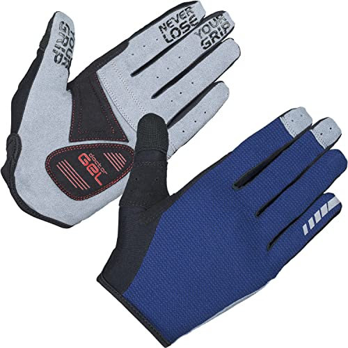 GripGrab Guantes de Ciclismo Shark Largos Verano Acolchado DoctorGel 4mm Bicicleta MTB Gravel Guantes Largos Ciclismo