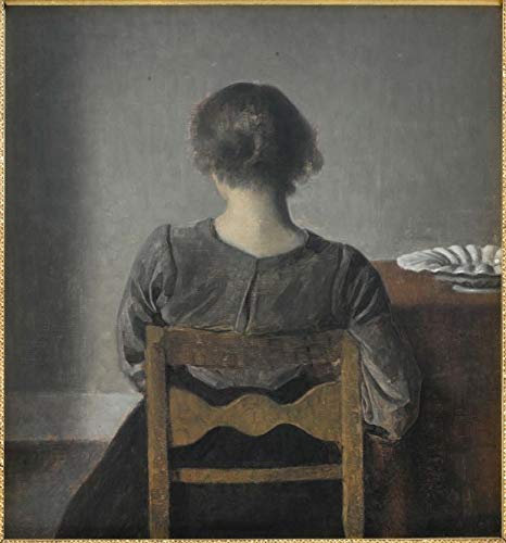 Wabi Sabi Dekor Wabi Sabi Gemälde moderne Malerei moderne Wand-Kunst Ausruhen von Wilhelm Hammershøi 1916 zeitgenössische Malerei japanischer Stil Kunst (48 x 75cm)