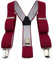 TigerTie Unisex Hosenträger in Y-Form mit 3 extra starken Clips - Farbe in dunkelrot einfarbig Uni - hochwertige Verarbeitung - Breite 35 mm