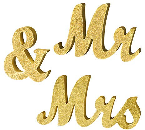Mr & Mrs Buchstaben Zeichen Hochzeit Tisch Dekoration Vintage Holzbuchstaben, Handwerk Herr Frau Foto Requisiten Braut Dusche Party Zeremonie Deko, 30 x 6 Inch