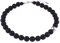 Adi-Modeschmuck modische Halskette 'Fiona', original italienische Polarisperlen mit Einer asymmetrisch sitzenden metallic Akzentperle, handgefertigt in Berlin (Schwarz)