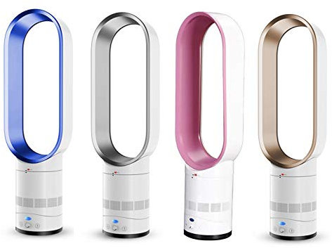 HLILY Ventilador Sin Aspas Ultra-silencioso Oscilante De Suelo-pie, Enfriador De Aire Con Mando A Distancia, Portátil Con Iones Negativos Para Hogar/Oficina (Cuatro Colores)