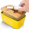 Butter Dish with Lid, Butter Dish, Ceramic Butter dish with Knife 640ml Large Capacity with Double Silicone Seals for Better Freshness, Butter Dish with lid Perfect for Room Decor Kitchen Decor Yellow