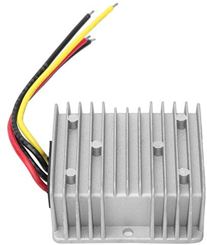 Fafeicy IP67 Stromrichtermodul, DC36V/48V to 24V Aluminium Abwärtswandler mit automatische Schutzfunktionen, für elektrische Alarme von LKWs, 13cm Installationskabels (DC36V/48V to 24V)