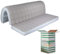 EVERGREENWEB – Matratze aus Memoryschaum 140 x 190 cm, Höhe 10 cm, Faltbare Sitzfläche für Sofa, Bettsofa, antiallergischer Bezug in weiß, orthopädisch, mit Befestigungsbändern,Bed Sofa Memory
