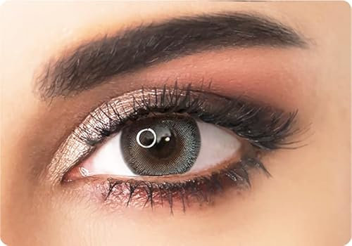 ADORE - Lentilles de Contact de Couleur Jaunes JOUR - Lentilles de Couleur Sans Correction - Lentilles Couleur Yeux Clairs et Lentille de Couleur Yeux Foncés (BLEU CLAIR/ 5 PAIRE)