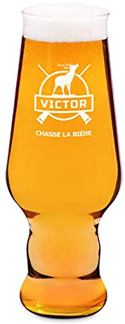 Maverton Chope à Bière Personnalisée de 0,4 l – Verre de haute qualité pour lui - Verre à Bière gravé - Cadeau d’anniversaire pour homme - Chasse