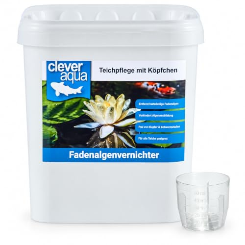 CleverAqua Fadenalgenvernichter mit Aktivsauerstoff effektives Algenmittel gegen Fadenalgen im Teich (5000g)