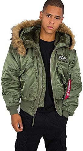 Alpha Industries 45P Hooded Bomberjacke für Herren Sage-Green